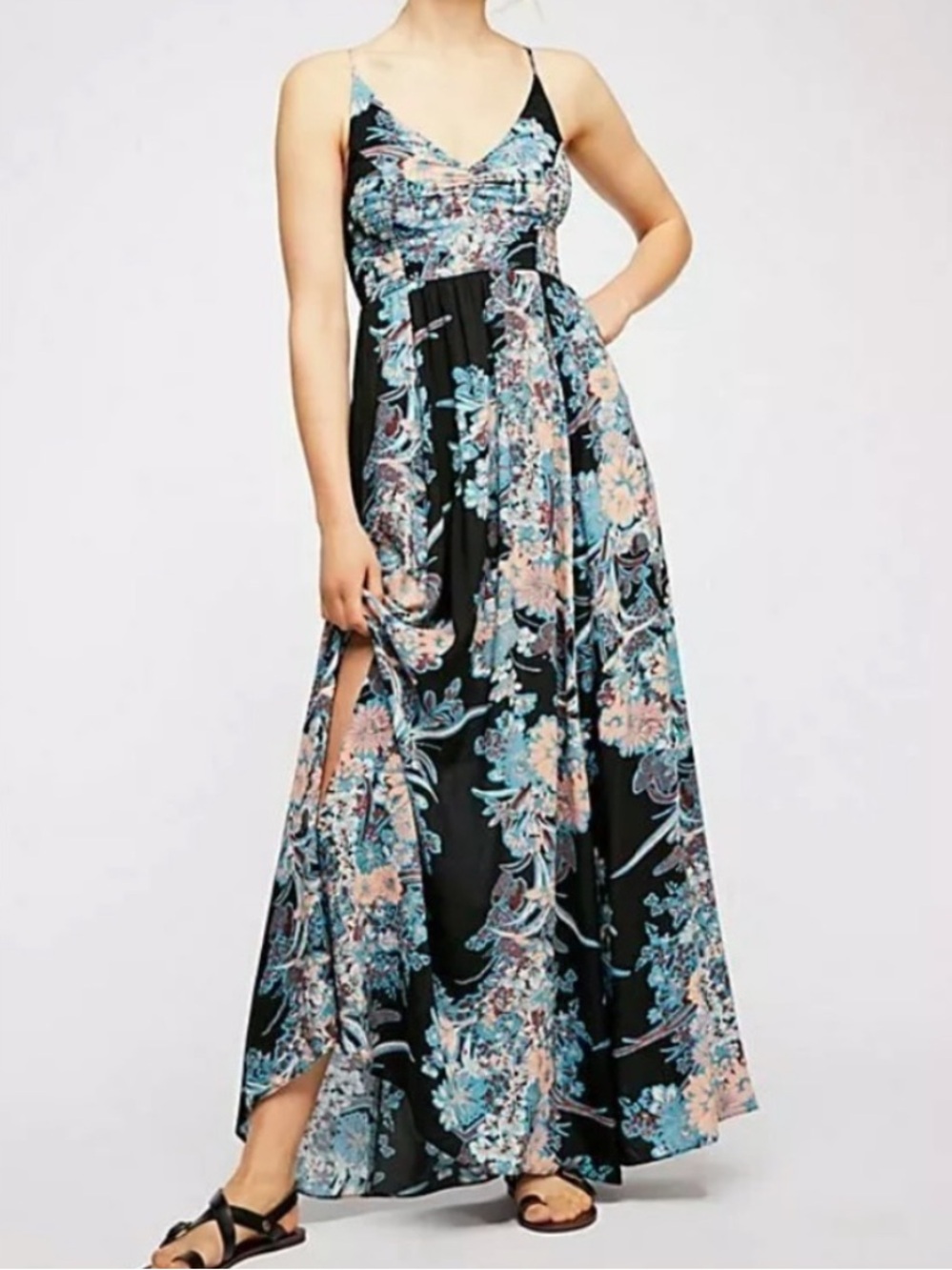 Free People Maxi Through The Vine Dress XS Floral Maxi Dress Boho - Picture 2 of 11